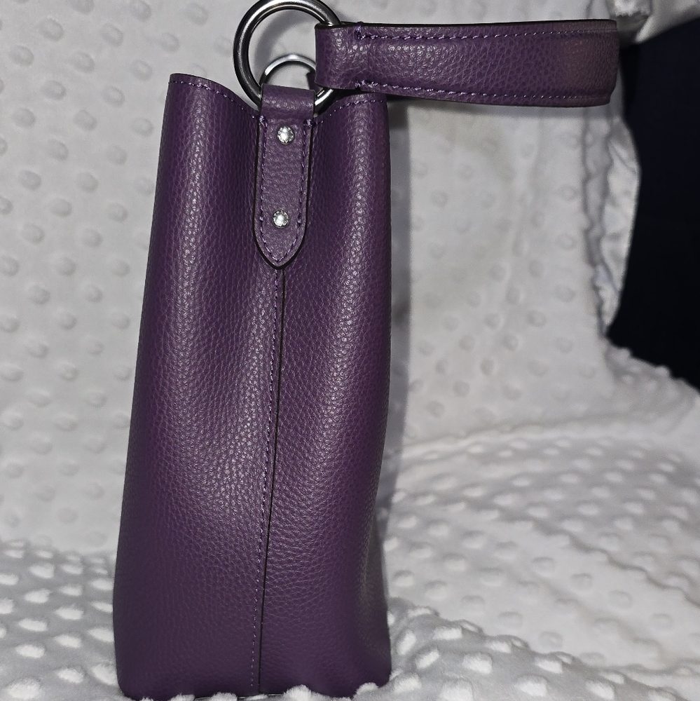 Coach Purple Leather Crossbody Bucket Bag - NWT - Picture 7 of 10
